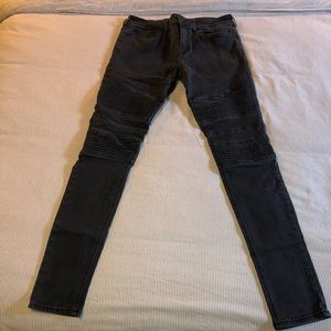PacSun stacked skinny jeans black size:32X32